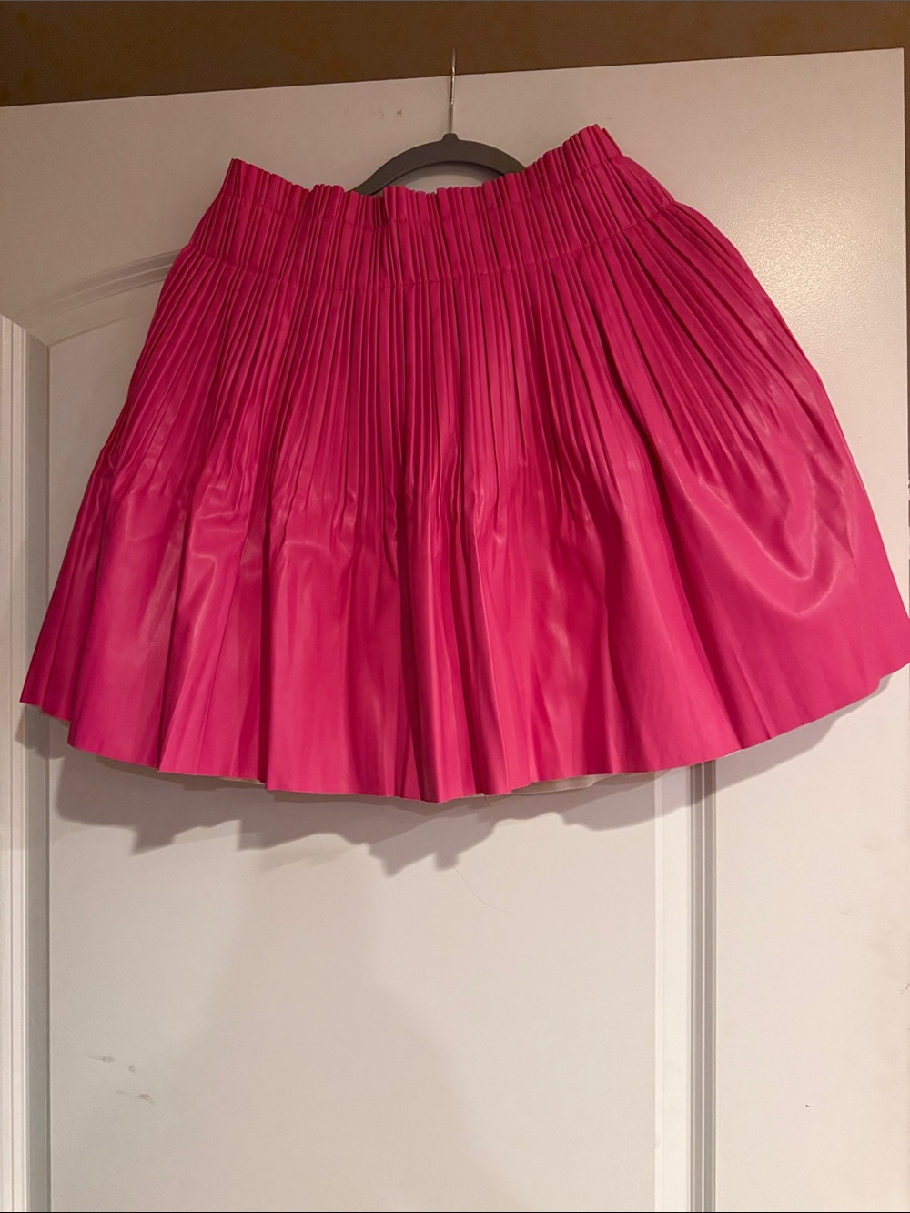 Women's Hot Pink Pleated Circle Skirt - Flared Skater Style